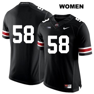 Women's NCAA Ohio State Buckeyes Joshua Alabi #58 College Stitched No Name Authentic Nike White Number Black Football Jersey FF20W41WM